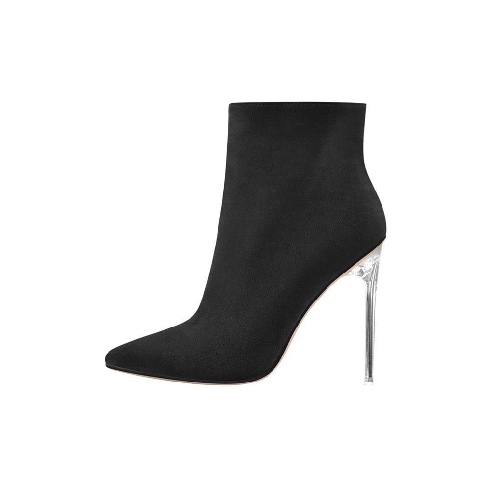Stiletto Clear Heel Classic Ankle High Boots 🖤